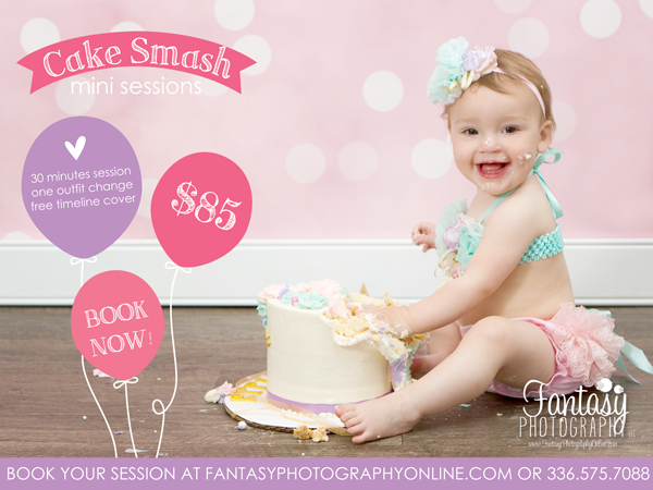 Cake Smash Photographers in Winston-Salem, High Point Cake Smash Photography